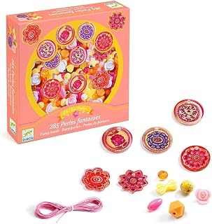 DJECO アクセサリーキット ビーズセット ブレスレット 手作り 6歳 女の子 小学生 ジェコ ファンシービーズ フラワー (DJ09854) | 工作キット,DIY,メイキングトイ,子供,キッズ,プレゼント,ギフト,誕生日,クリスマス,入学祝い,入園祝い,知育玩具,おもちゃ,モンテッソーリ