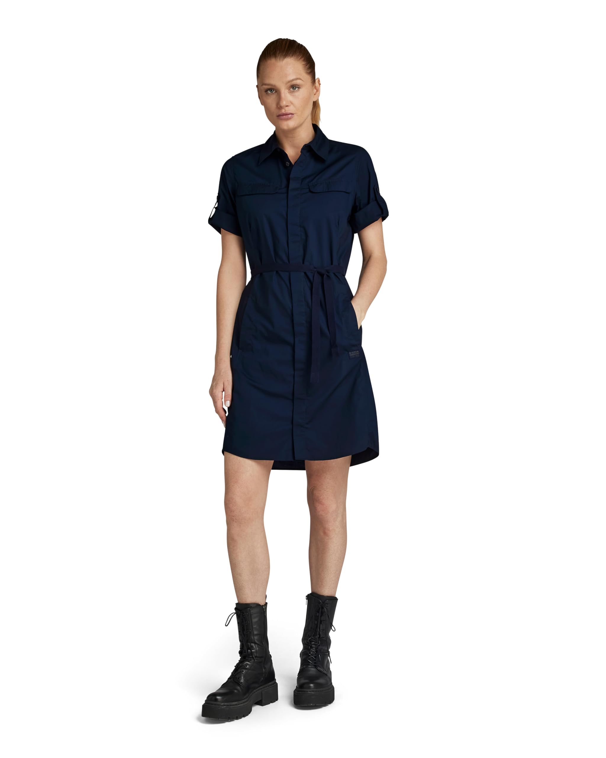 G-Star Women's Open Back Shirt Dress , Blue (salute D24271-4481-C742), XS