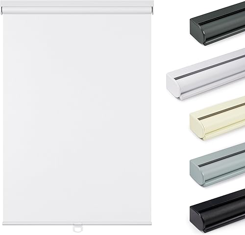 Miniatura 1 de Boolegon Persianas enrollables opacas sin cordón para ventanas, con protección UV, aislamiento térmico de resorte, ahorro de energía, para oficina