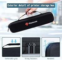 Vista 7 de Phomemo M08F - Impresora térmica portátil y funda, impresoras térmicas inalámbricas sin tinta Bluetooth para viajes y oficina, compatible