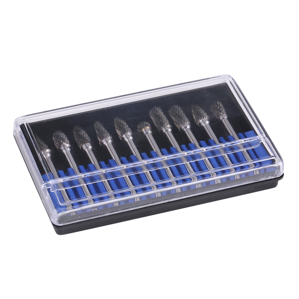 10pcs Obrotowy Wiertła Frezy Ze Stali Wolframu Węglika 6 Mm Średnica Głowy Do Diy Stolarki Rzeźba Grawerowanie Wiercenia (Double Cut)