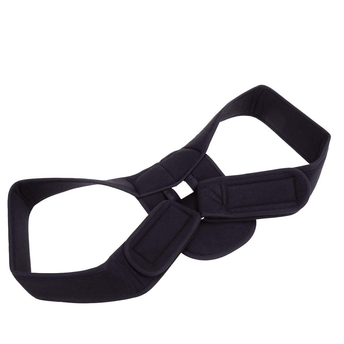 SUPVOX Back Posture Corrector Humpback Correction Brace Adjustable Back Support Belt Pain Relief Humpback Orthosis Chest Support Belt for Men Woman Size L(Black)