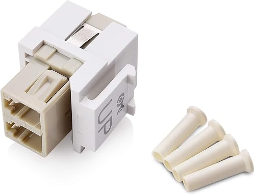Vista 4 de Cable Matters Paquete de 5 conectores de acoplador Keystone de fibra óptica dúplex LC UPC, OM1/OM2/OM3/OM4 multimodo, soporte OS2 de modo único