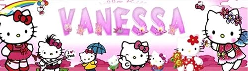 amazon com hello kitty 1 8 5 x30 personalized name poster customize with your child s name birthday party banner handmade products