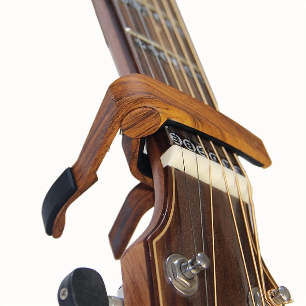Home Musical Instrument 6-String Akustik; E-Gitarre Kapodaster - Einhand-Kapodaster in Rosenholzfarbe (Farbe: Schokolade) (Schokolade)