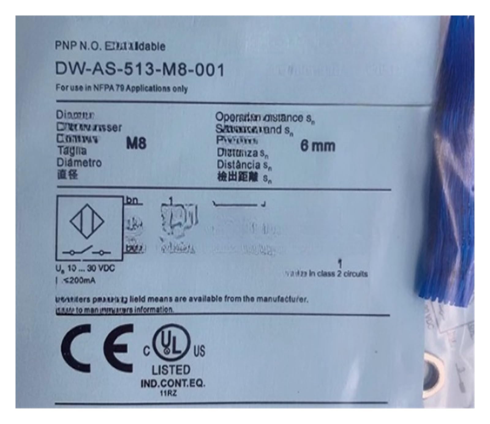 Détecteur de proximité M8 DW-AS-513-M8-001 capteur cylindrique 4 pièces pour automates