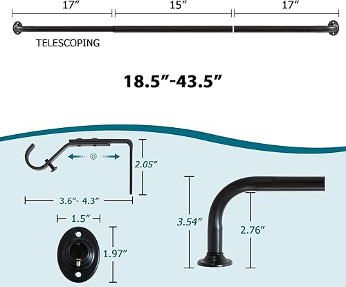 Miniatura 6 de Varillas de cortina para ventanas de 28 a 48 pulgadas