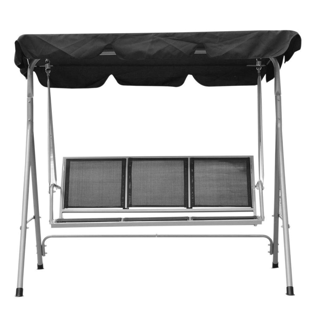 BAKAJI Dondolo da Giardino a 3 Posti Struttura in Metallo Tubolare e Rivestimento in Tessuto Poliestere Dimensione 175x115x155 cm Colore Grigio Cenere