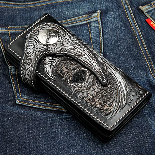 Generic Real Leather Harley Indian Mens Biker Wallet For Chain, 3130, Black #TOP3