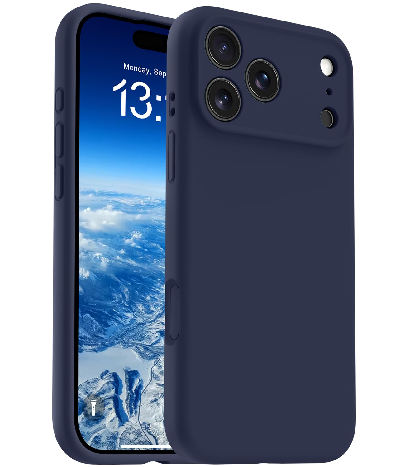 Photo 1 of OTOFLY Magnetic for iPhone 17 Pro Case,Compatible with Magsafe,Classic Liquid Silicone Mobile Phone Case,Integrated Camera Control Button,Anti-Scratch Microfiber Lining, Midnight Blue