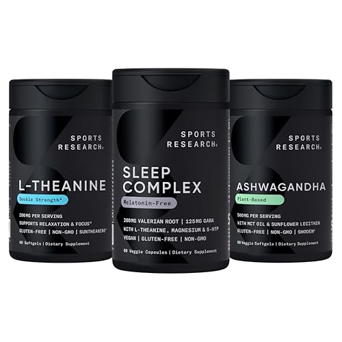 Sports Research De-Stress & Sleep Bundle - Melatonin-Free Sleep Complex,