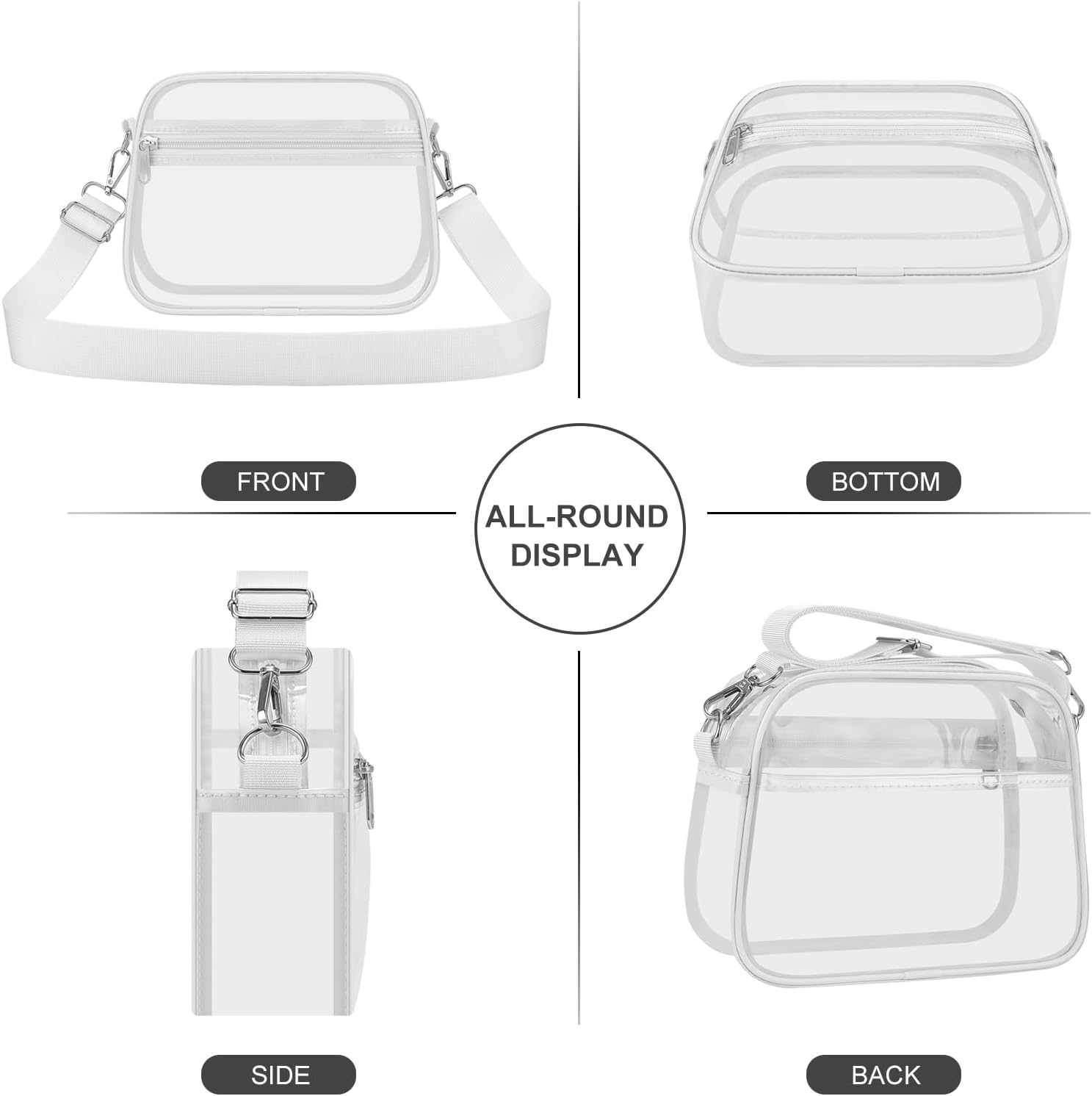 Clear Bag for Stadium Events Clear Sports Fan Handbags Purses with Adjustbale Strap for Concerts Festivals Game Day - Image 5