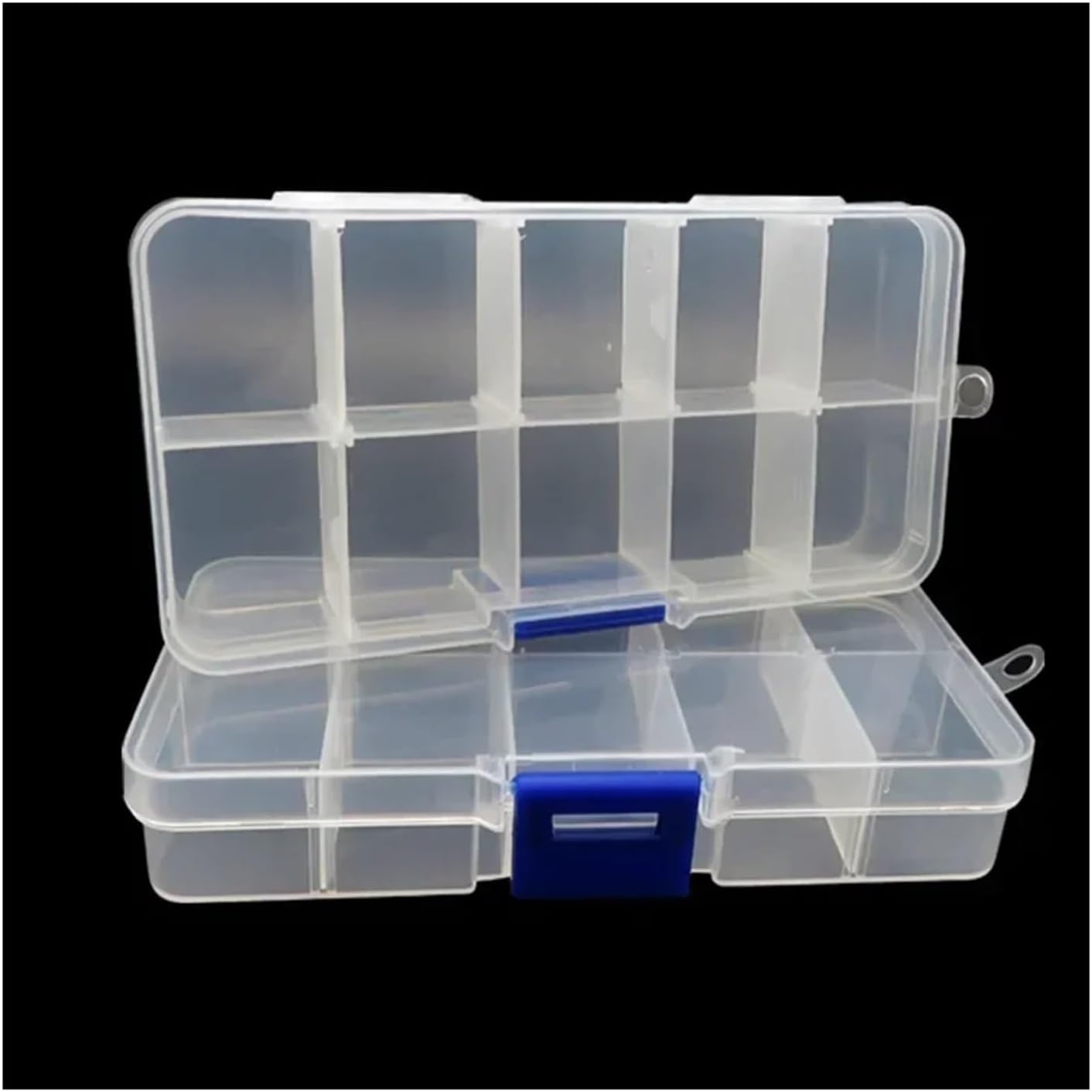 2pcs 10 Grids Adjustable Compartment Organizer Clear Plastic Box PP Container Screw Holder Case Display Storage