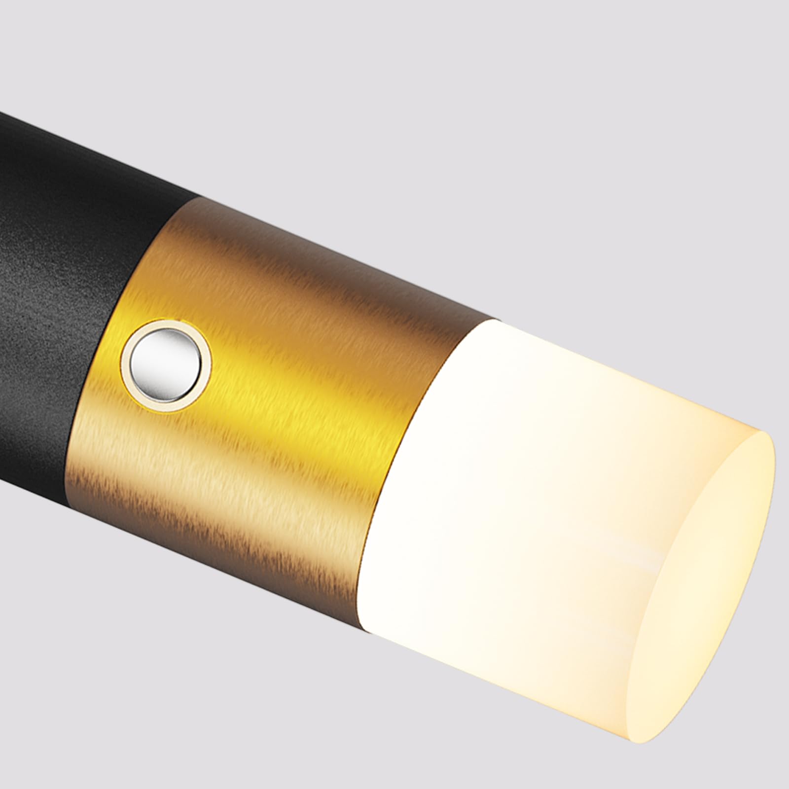 Lot de 2 lampes LED à piles Noir et doré 4500 mAh Design cylindrique portable sans fil Parfait pour chambre à coucher Éclairage d'urgence élégant Fonctionnement à piles