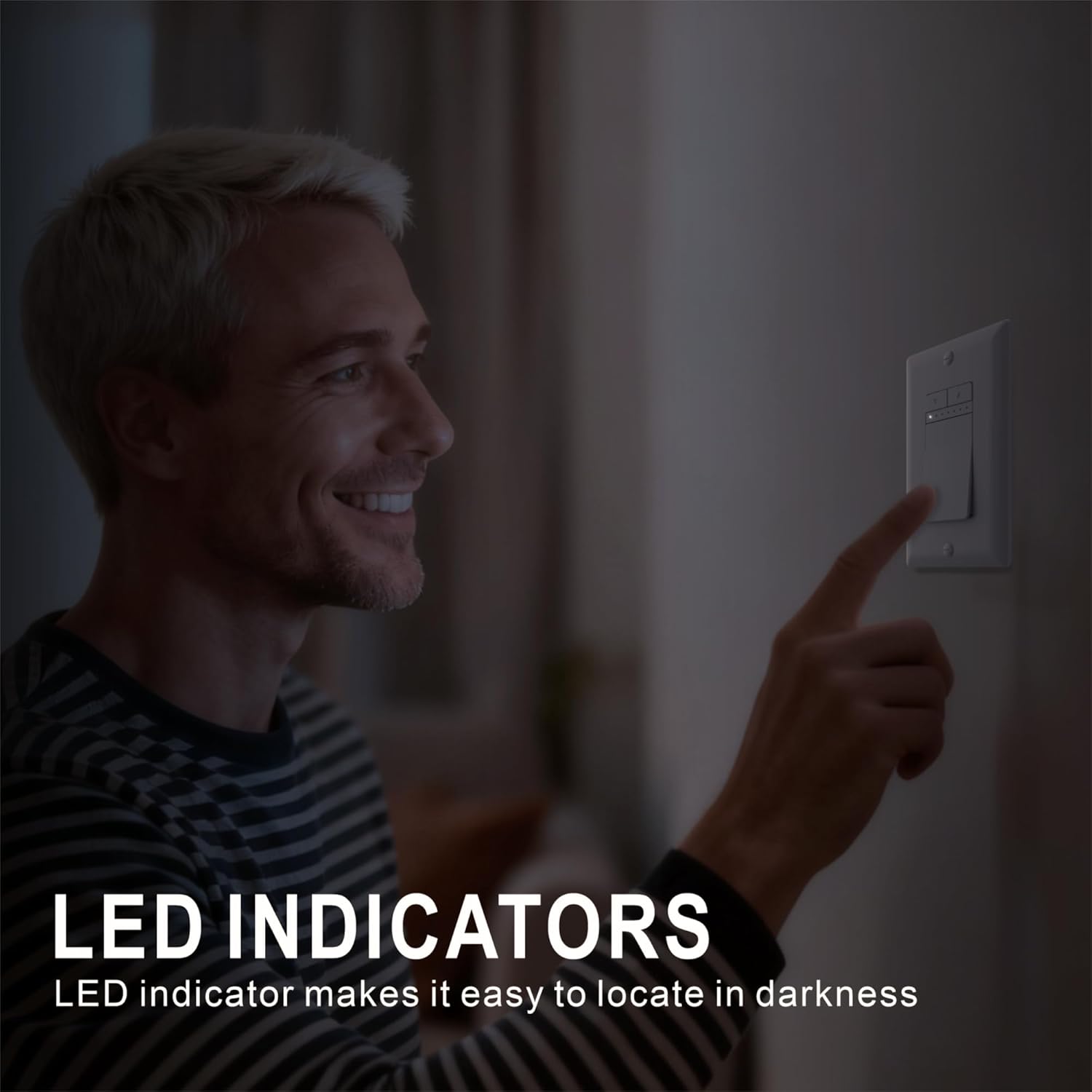 ECOELER Dimmer Light Switches, Single Pole Dimmer Switches for 150W LED/CFL, 300W Halogen and Incandescent Bulbs, Needs Neutral Wire, Wall Plate Included, ETL & FCC Listed, White, 4 Pack