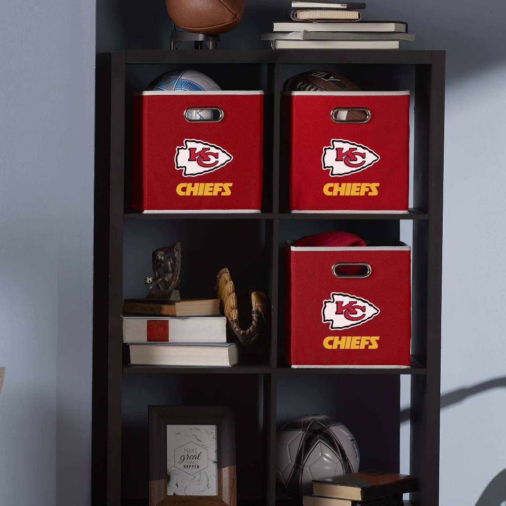 Franklin Sports Kansas City Chiefs NFL Storage Bin, Collapsible Cube Container + Basket, NFL Office - Image 2