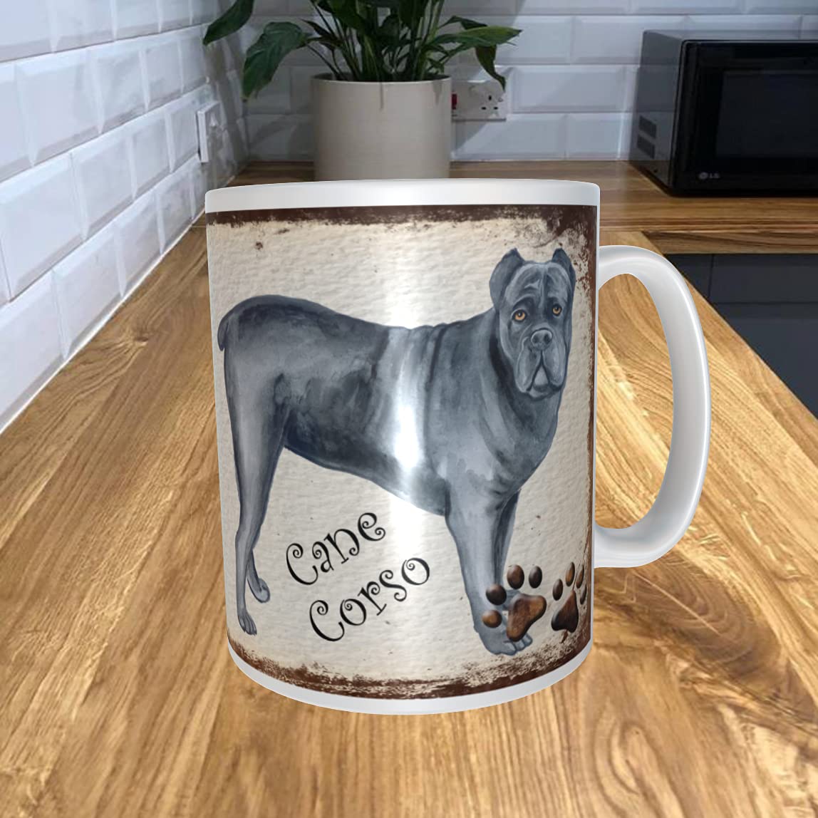 Shawprint Limited White Cane Corso 11Oz Coffee Mug My Dog's Rules Theme 193Drmug