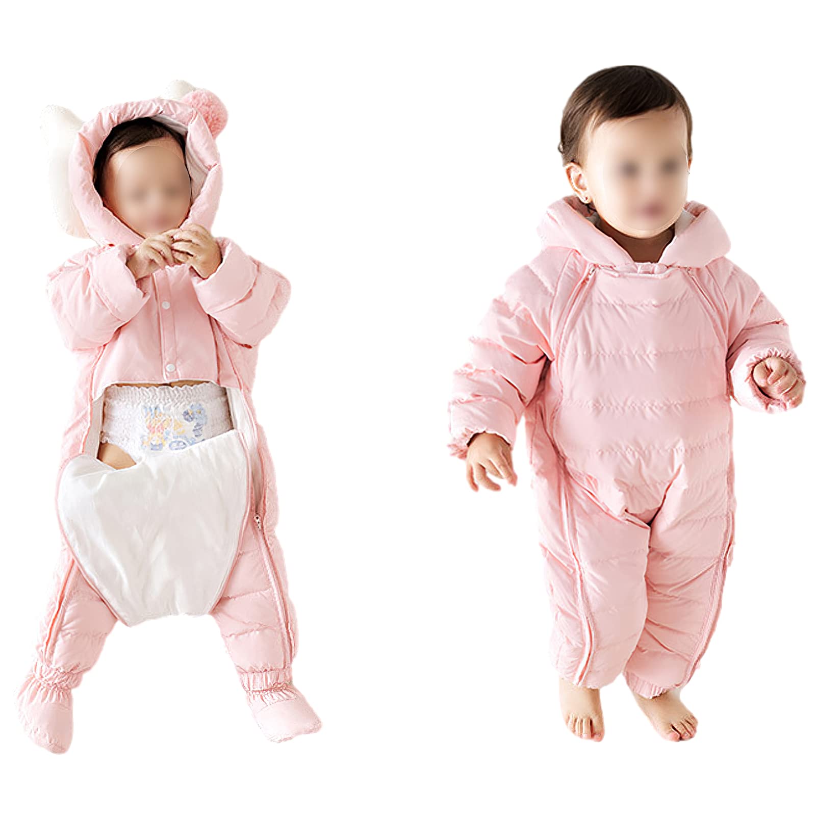 amropi Traje de Nieve para Bebé Mono con Capucha Chaqueta Abrigo de Invierno Mameluco por 3-24 Meses