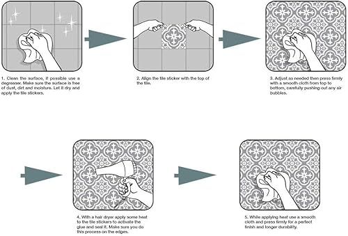 25Pcs Decorative Tile Stickers, 4X4Inches Vinyl Self Adhesive Removable Waterproof， Peel And Stick Backsplash Walls Stickers For Kitchen,Stick On Wall Tiles #TOP7