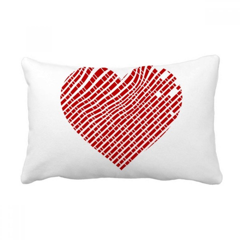 Coussin lombaire de décoration motif coeur rouge finitions soignées 16x24
