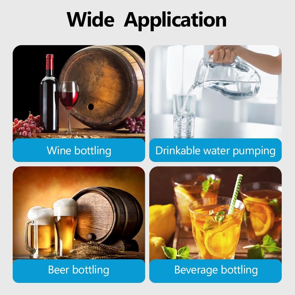 Portable Food Grade USB Electric Auto Siphon self priming Pump for bottling Home Brew Wine,Beer,Beverages and Kombucha,Rechargeable Wine Transfer Pump Kit with 6.5 Feet hose,No Mess Leak 2L/min