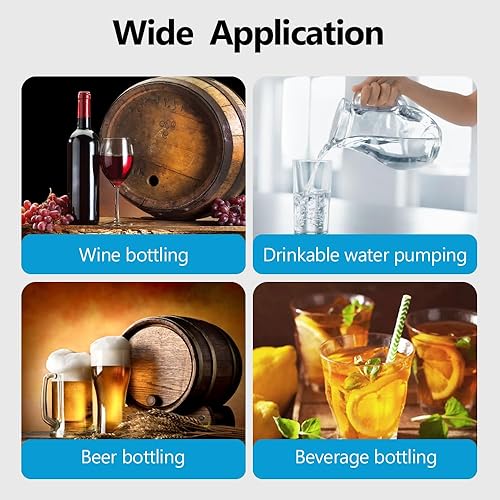 Miniatura 6 de Bomba autocebante eléctrica portátil de grado alimenticio USB para embotellar vino, cerveza, bebidas y kombucha, kit de bomba de transferencia de