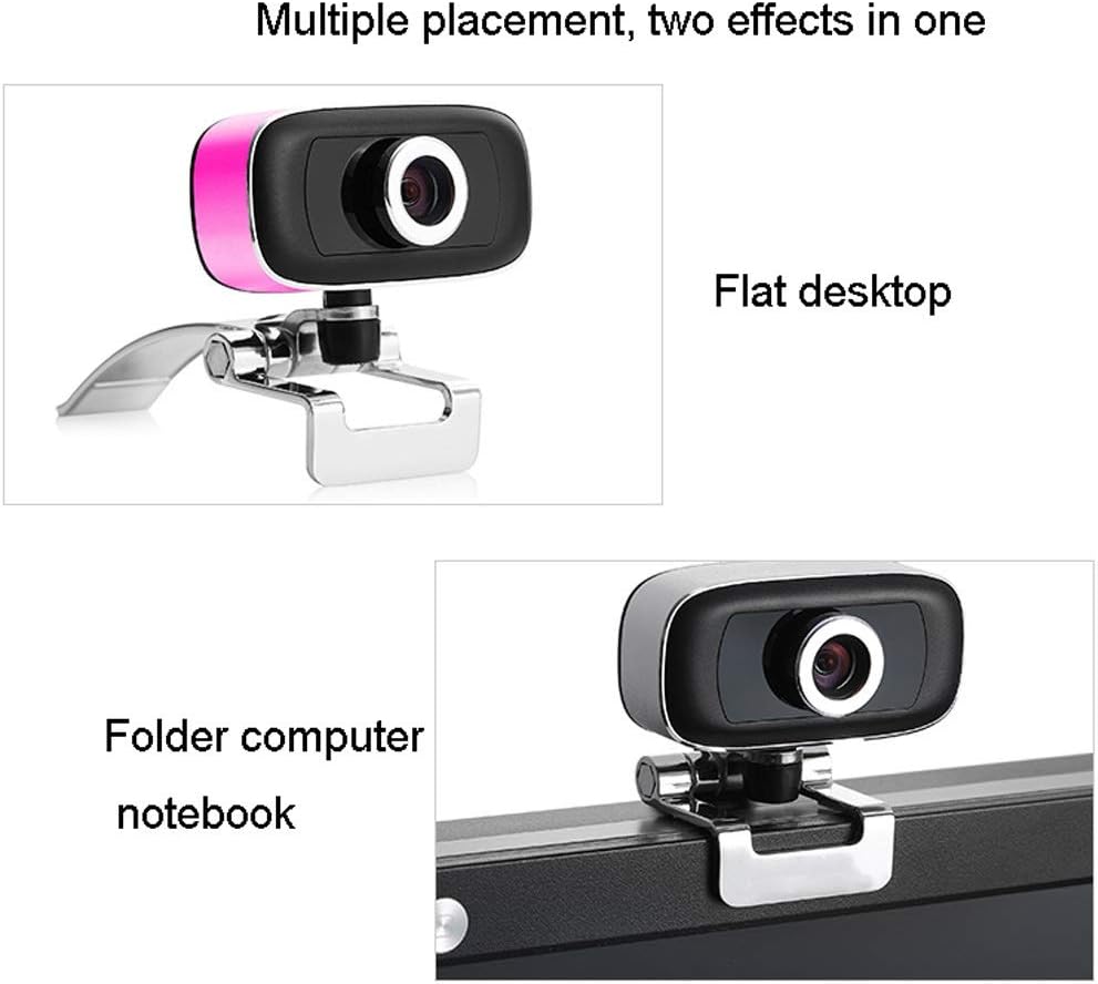 ARCH HD Webcam Web Desktop Computer Camera Live Video Dedicated for Video Net Class Teaching,Home Class Special Video Live Broadcast Equipment (Color : Pink)