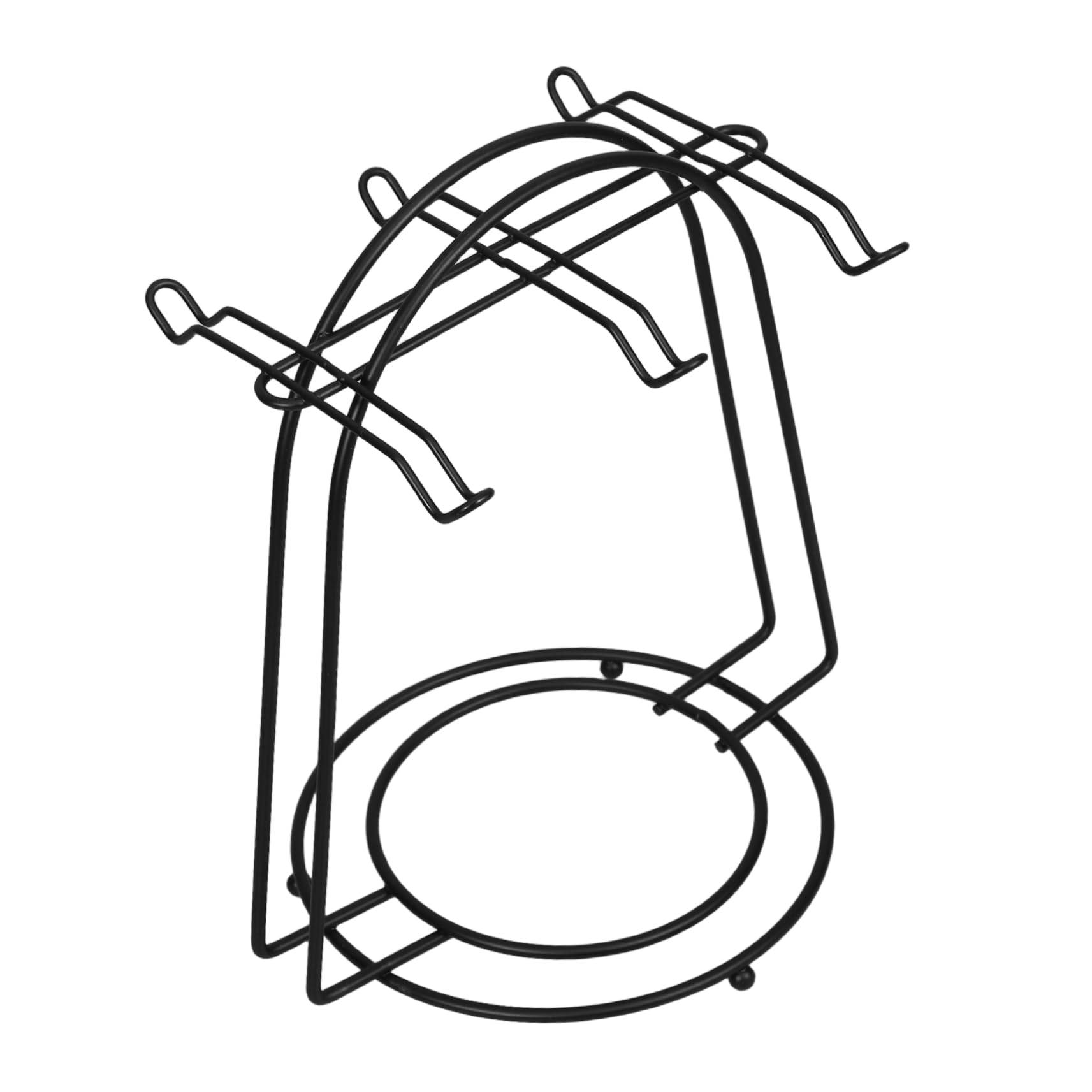 Cabilock Metal Cup Saucer Stand Tea Organizer with Hooks Elegant Display Holder for Kitchen Counter Storage Stylish Cup Rack Stand for Teacups and Mugs