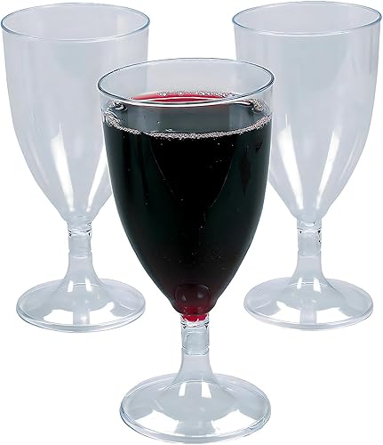 Miniatura 6 de Fun Express Copas de vino de plástico (25 tazas desechables) Suministros para fiestas y vasos a granel