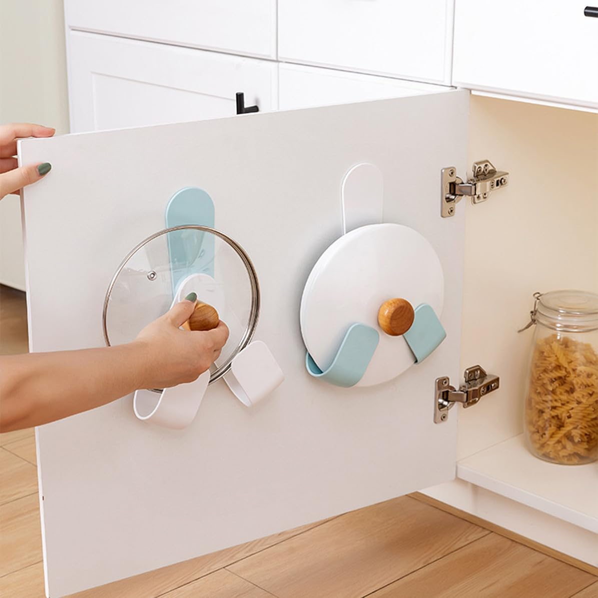 Ciieeo ABS Rotatable Pot Lid Holder Wall Mounted Kitchen Storage Rack