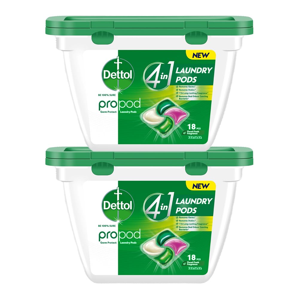 Dettol 4 in 1 Laundry Detergent Pods 18pcs, (Pack of 2)-image-40