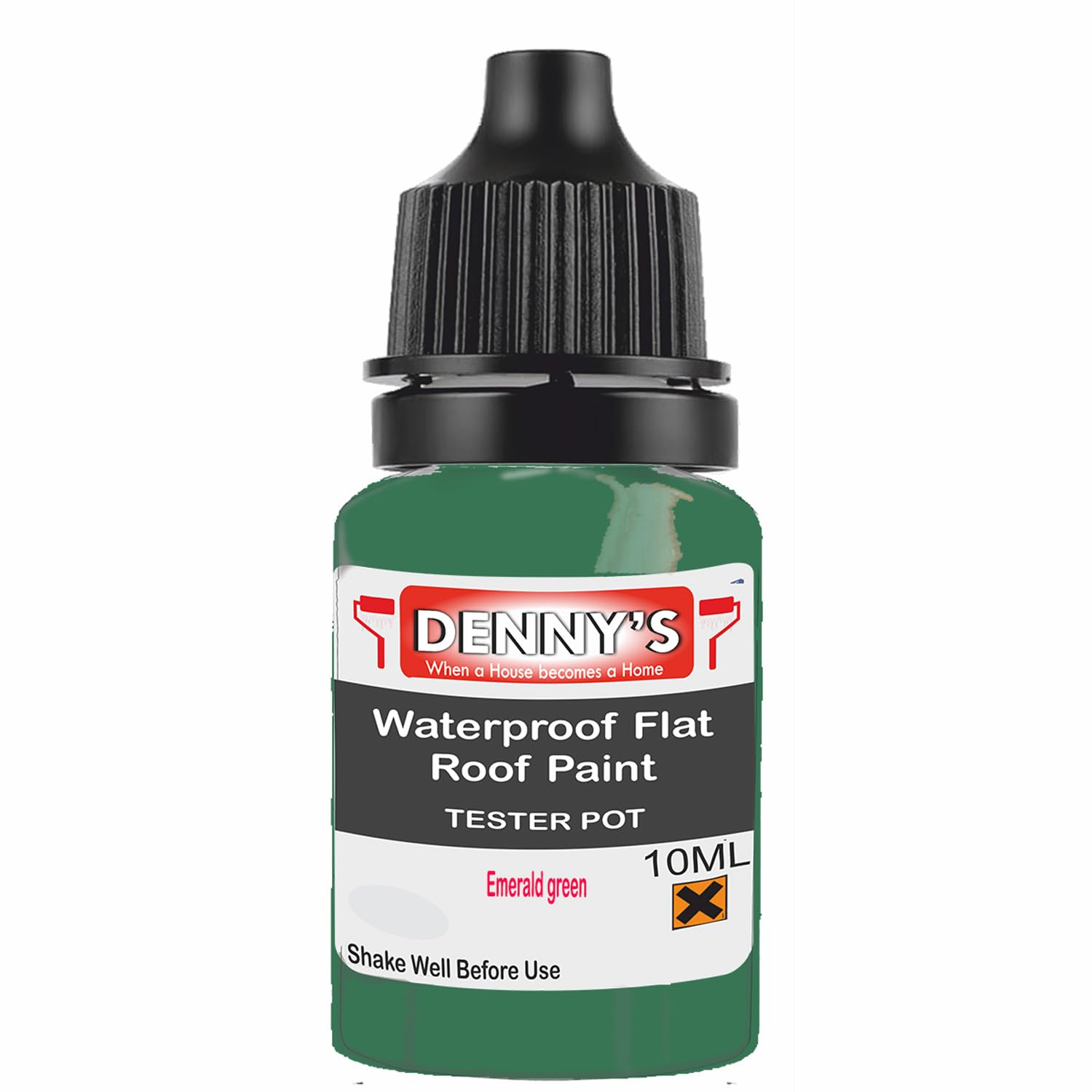 SCOOBYS PAINTS BACK IN THE MIX Chlorinated Rubber Flat Roof Paint – Waterproof Roof Sealer & Leak Repair Coating, Quick Drying, High Adhesion (Emerald green, 10ML Tester Bottle)