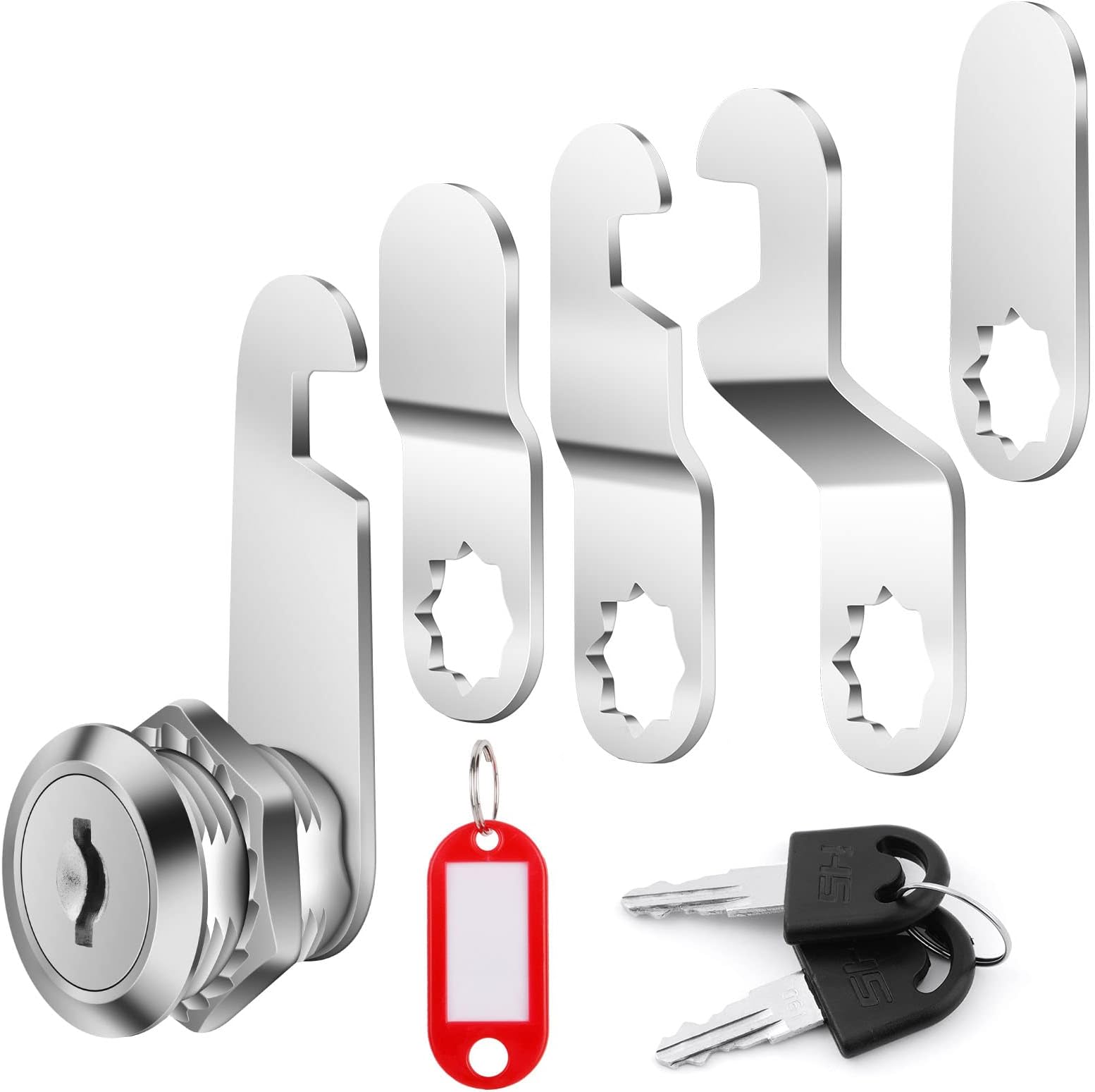 Flintronic 16mm Security Mailbox Lock - Letter Post Box Lock with 2 Keys, 1 Key Tag and 5 Locking Plates, for Mailboxes, Locker, Toolbox, Filing Cabinet, Letter Box