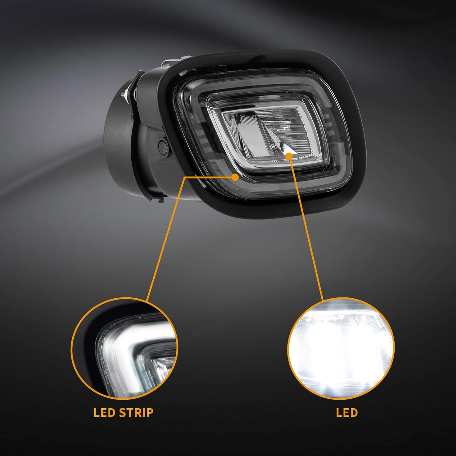 2PCS LED Fog Lights Modified Front Fogs Lamps Assembly Fit for Freightliner Cascadia 2008-2017 DRL Waterproof Heavy Duty Truck Light Left Driver & Right Passenger Side Accessories