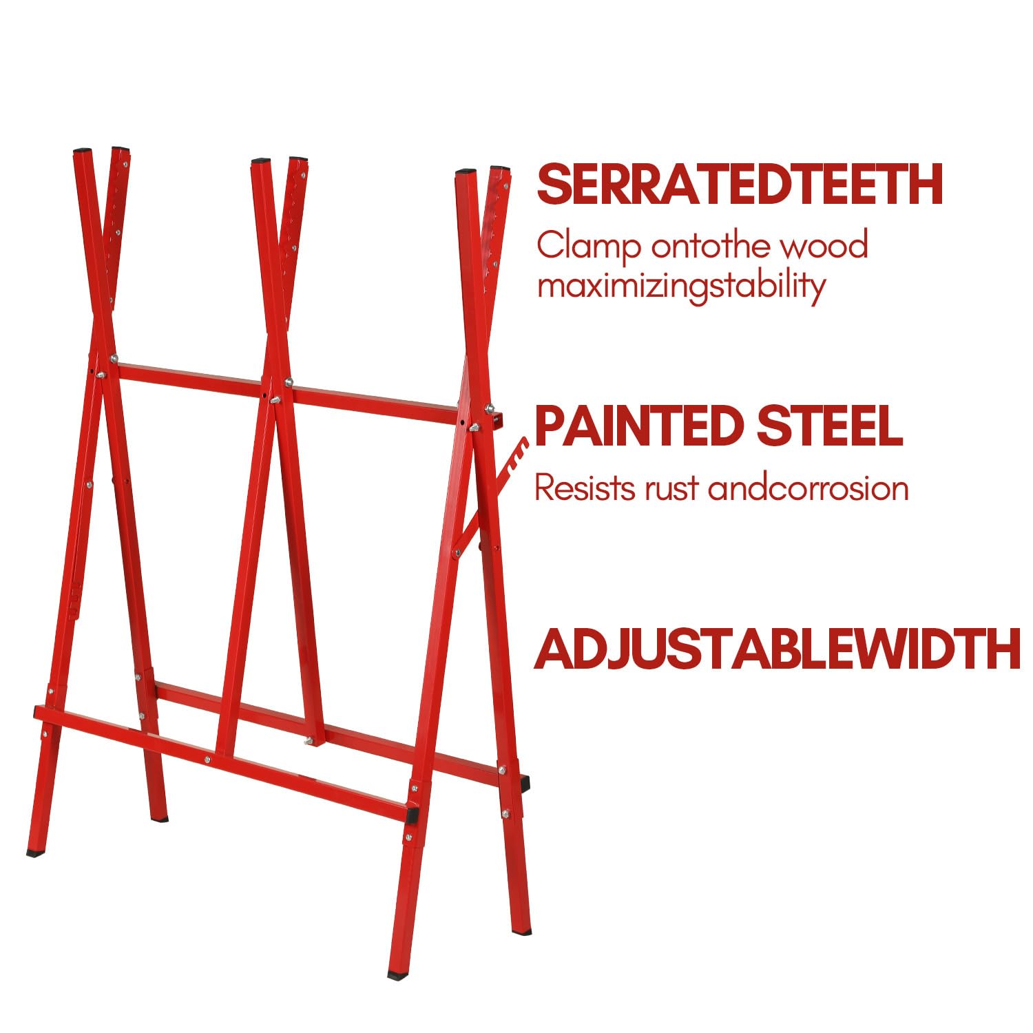 Cheval de sciage pliable Workmate en acier robuste - Pour couper des supports en bois - Capacité de charge : 100 kg - Rouge