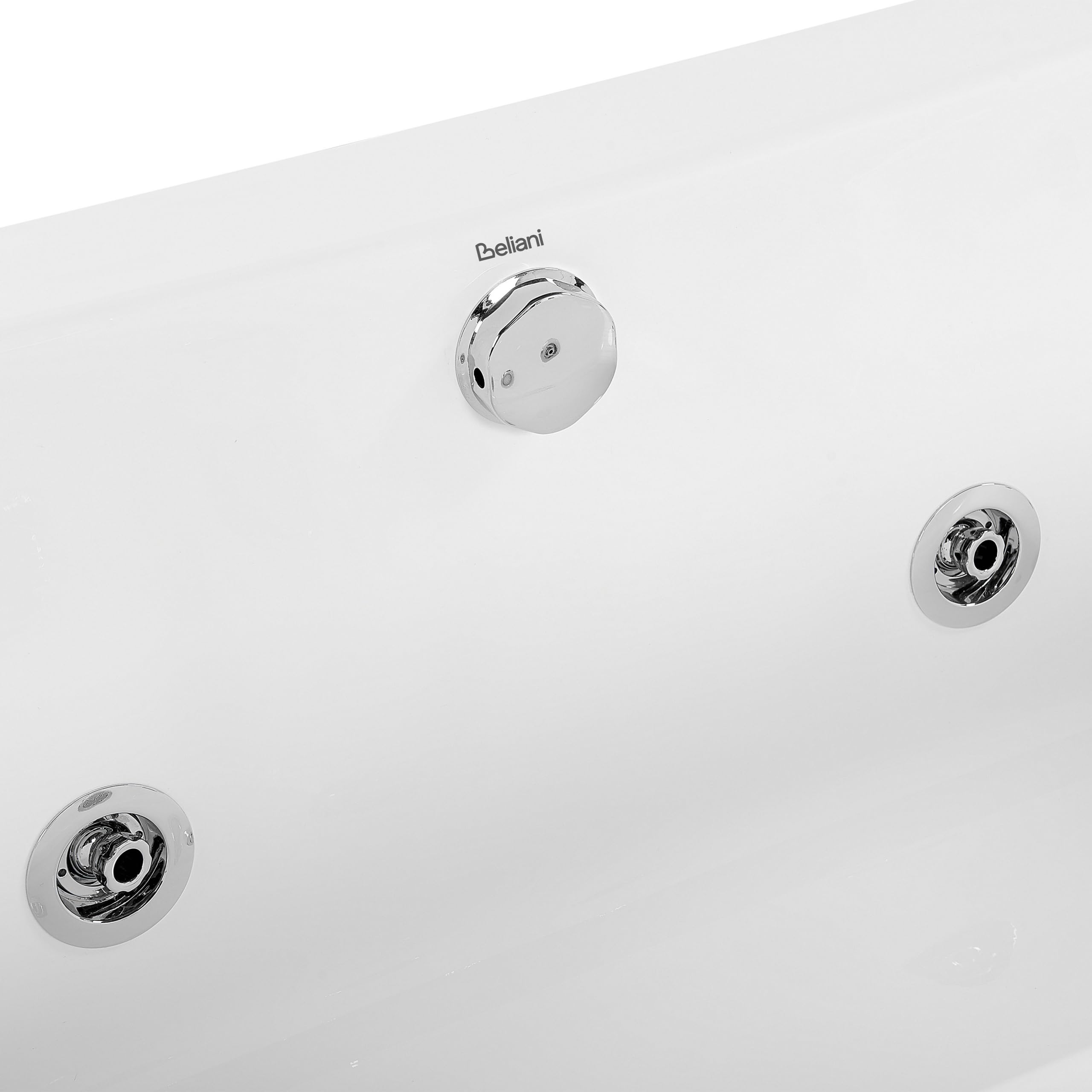 Baignoire Balnéo en Acrylique Blanc avec Fonction Hydromassage 2 Appui-Têtes et Éclairage LED intégré pour SPA à Domicile Beliani
