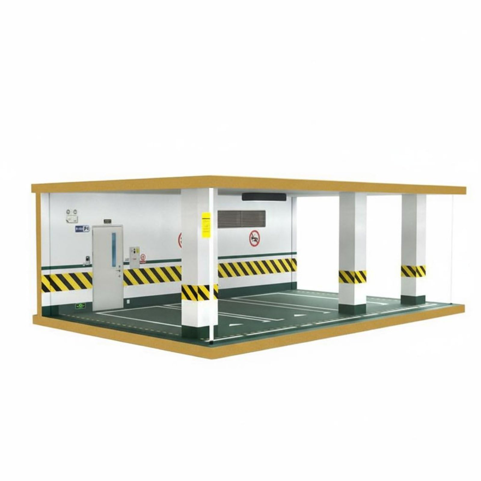 Harilla Car Garage 1 24 Maßstab Parkhaus Diorama Vitrine Modellauto Display Vitrinenkasten Präsentationsgehäuse Beleuchtung Holz Gestell Acryl Abdeckung