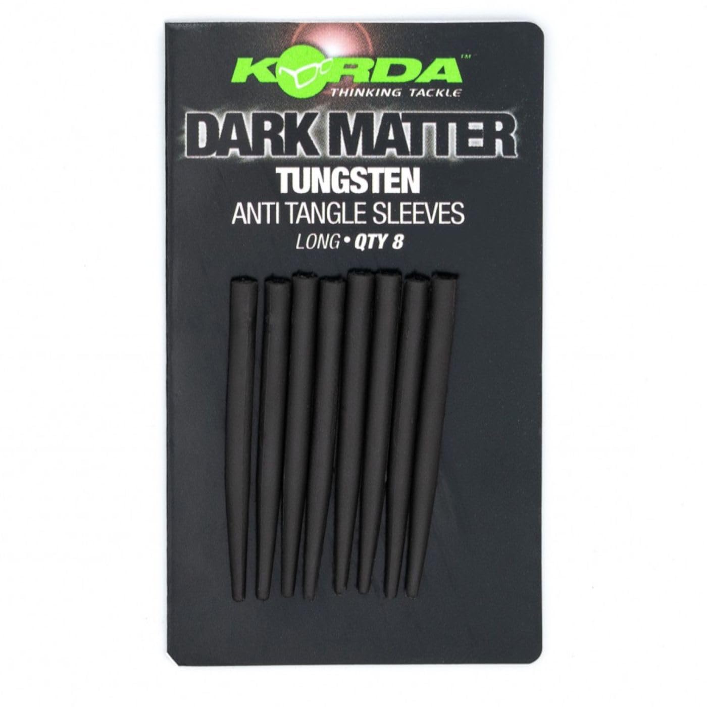 Korda Dark Matter Tungsten Anti Tangle Sleeves Long, 25-Pack, Tungsten Impregnated, Reduces Rig Tangles, Flexible Design for Various Setups — image 1