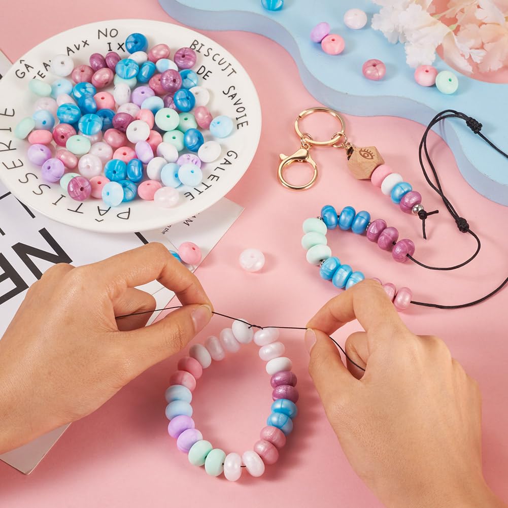 100 Perline In Silicone Per Abaco E Gioielli Fai Da Te – 13.5 Mm, Morbide E Colorate, Rondelle Distanziali Per Creazioni Artigianali