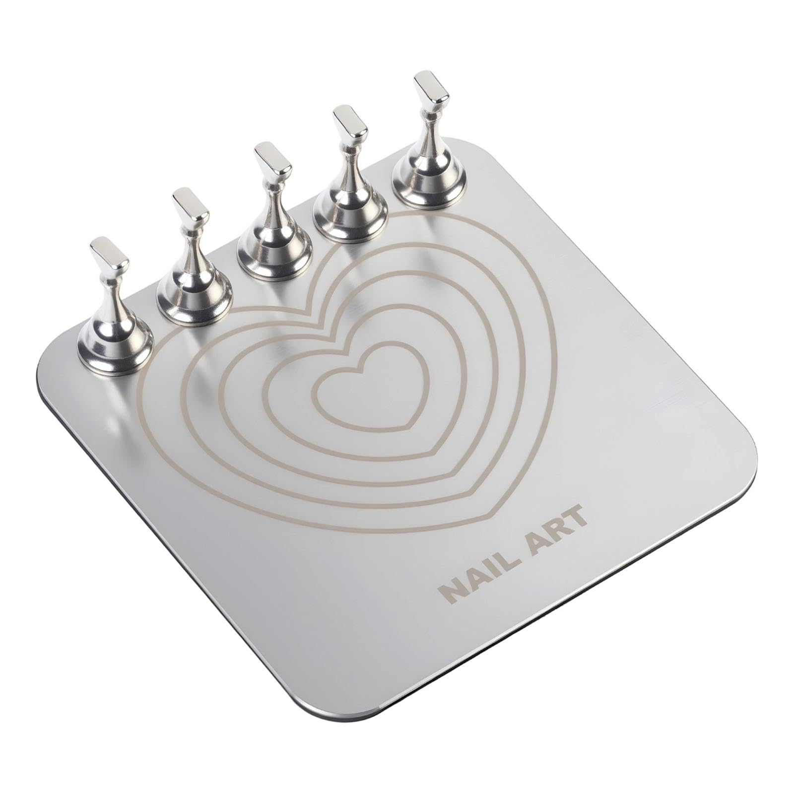 Enakshi® Acrylic Nail Practice Stand Accessories Reusable Manicure Tool Practice Base Silver Heart|Health & Beauty | Nail Care, Manicure & Pedicure | Nail Art Accessories-image-15