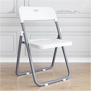 Foldable Chair Folding Chairs, Heavy Duty Foldable Chair Portable Plastic Seat with Steel Frame for Dinning Party Wedding School Use, Black(White)
