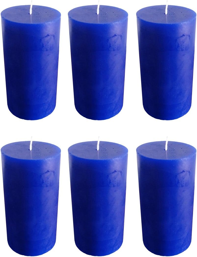 Collumino Royal Blue Pillar Candles Solid Colour Size 10 x 5.5 cm for