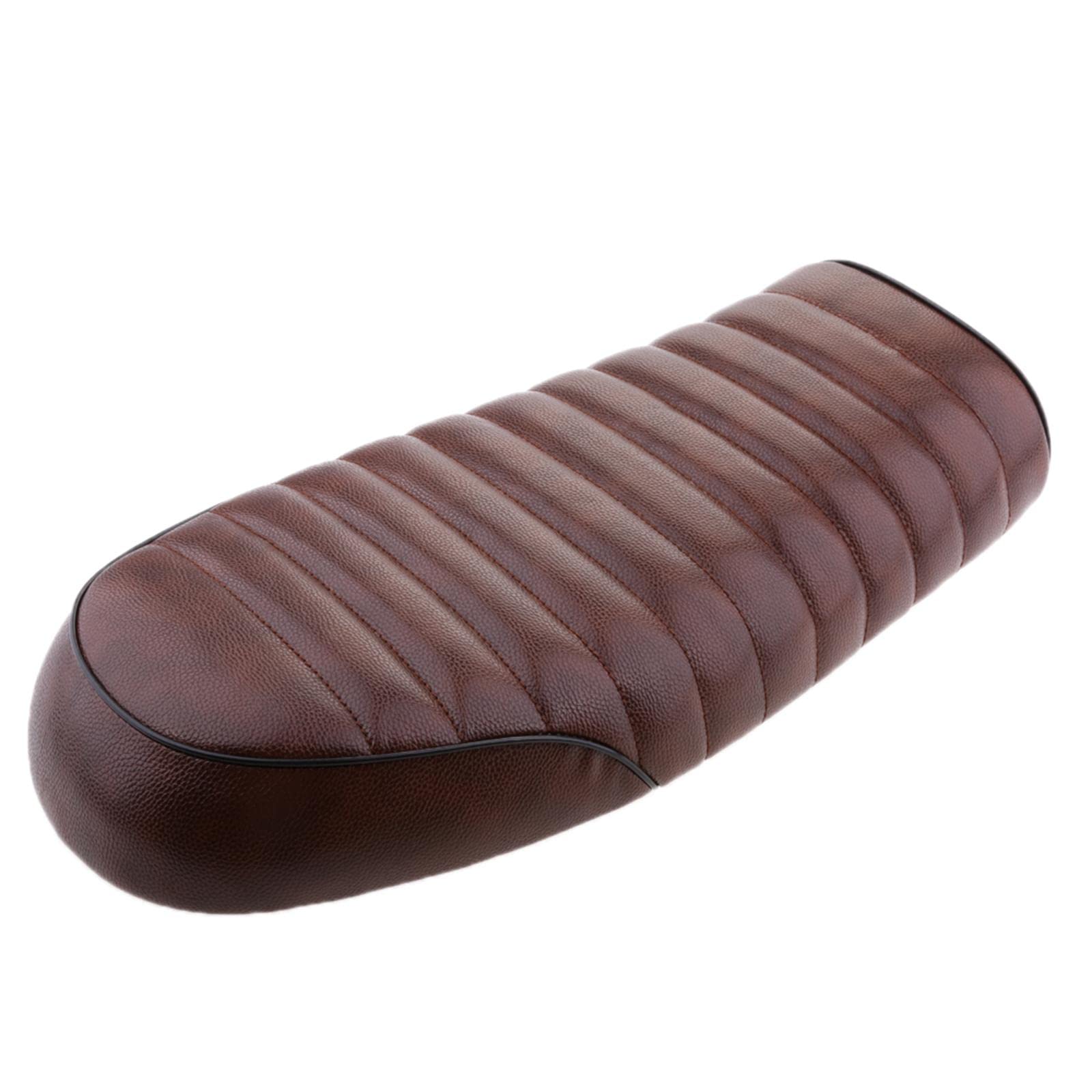 JAZZY PEARLS For Honda Yamaha Suzuki Kawasaki Retro Motorcycle Cafe Racer Seat Brown-image-8