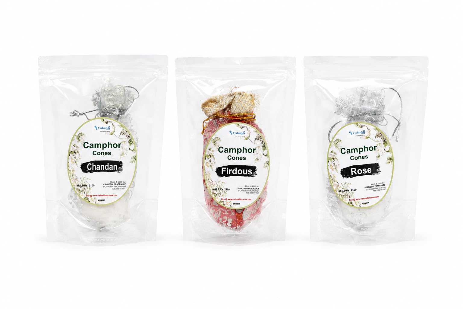 Camphor Cone Combo Pack | Chandan, Firdous & Rose Camphor Dhoop Cones | Long Lasting Natural Kapoor Cones for Puja, Meditation, Temple, Home Fragrance & Aromatherapy-image-18