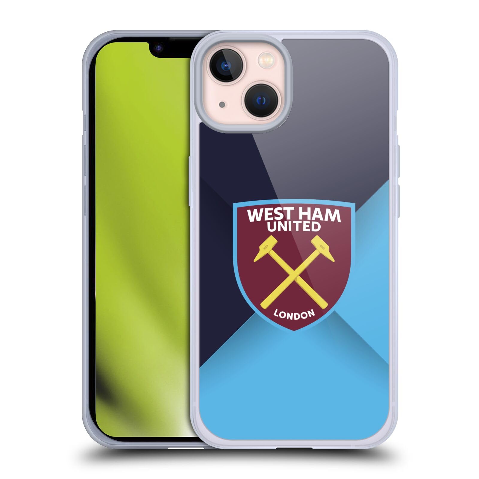 Head Case DesignsOfficially Licensed West Ham United FC Blue Gradient Crest Soft Gel Case Compatible with Apple iPhone 13