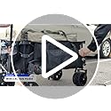 Navatiee Big Wheels Collapsible Wagon Cart Foldable, Heavy Duty Beach Wagon with Silent All-Terrain Wheels, Folding Utility Grocery Cart with Side Pocket and Brakes for Camping Garden Sports, Black