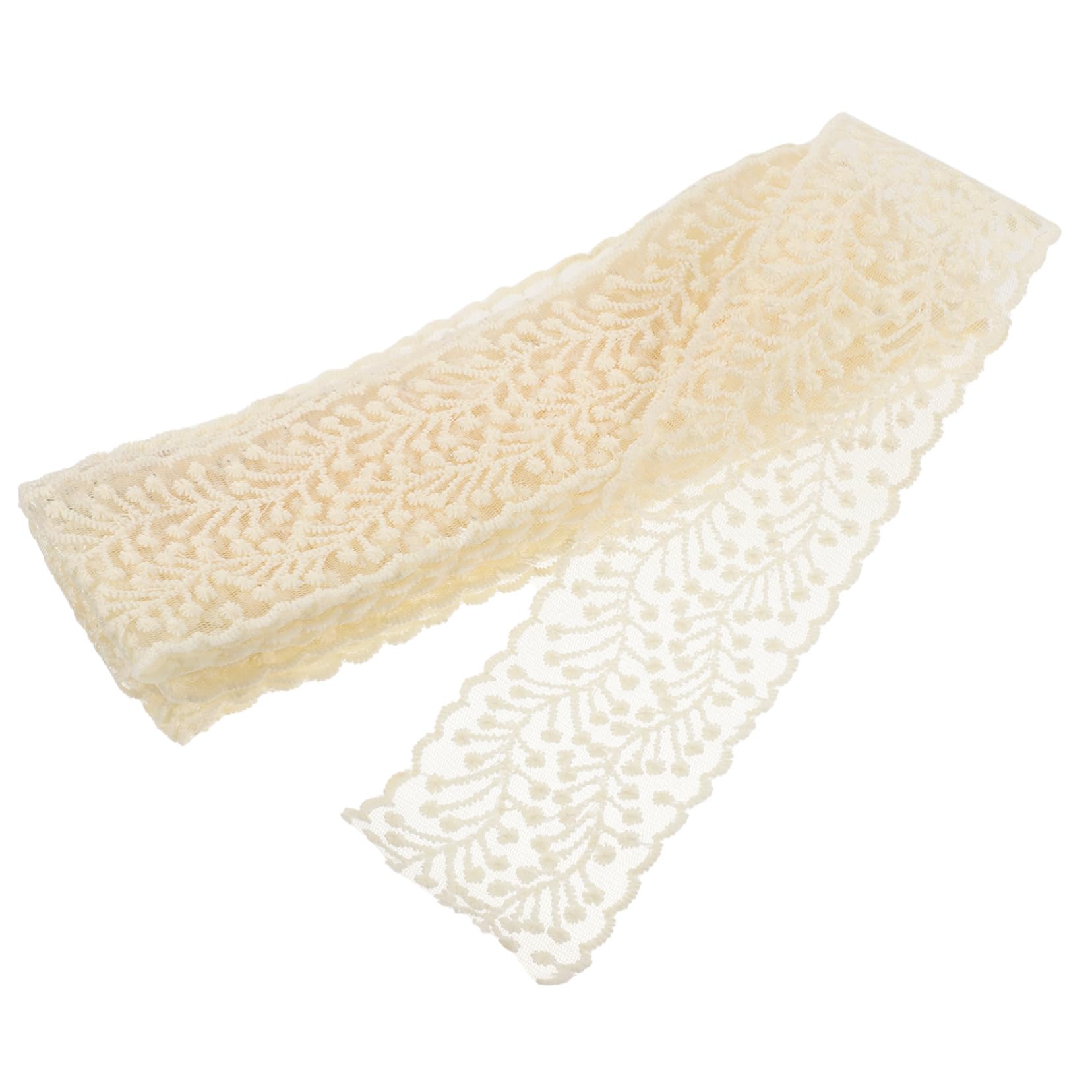 Operitacx 4rollos Encaje De Flores Bordado Para Manualidades Material De Para Decoración De Ropa y Accesorios Metros De Encaje Resistente y Elegante Para Vestidos y Accesorios De Boda