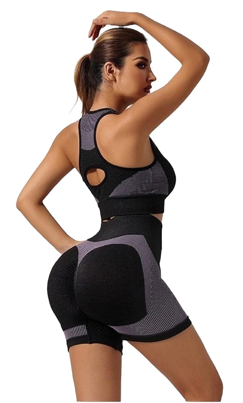 Sports Bra & Shorts Combo Pack Gym Workout Set for Women Wire Free Padded Sports Bra with High Waist Shorts for Great Comfort Athleisure Yoga Wear-image-40