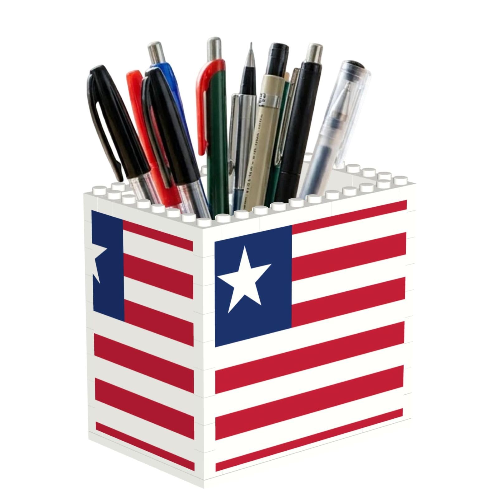 SXZVVBN Liberian flag Building Block Desk Tidy ABS Organiser