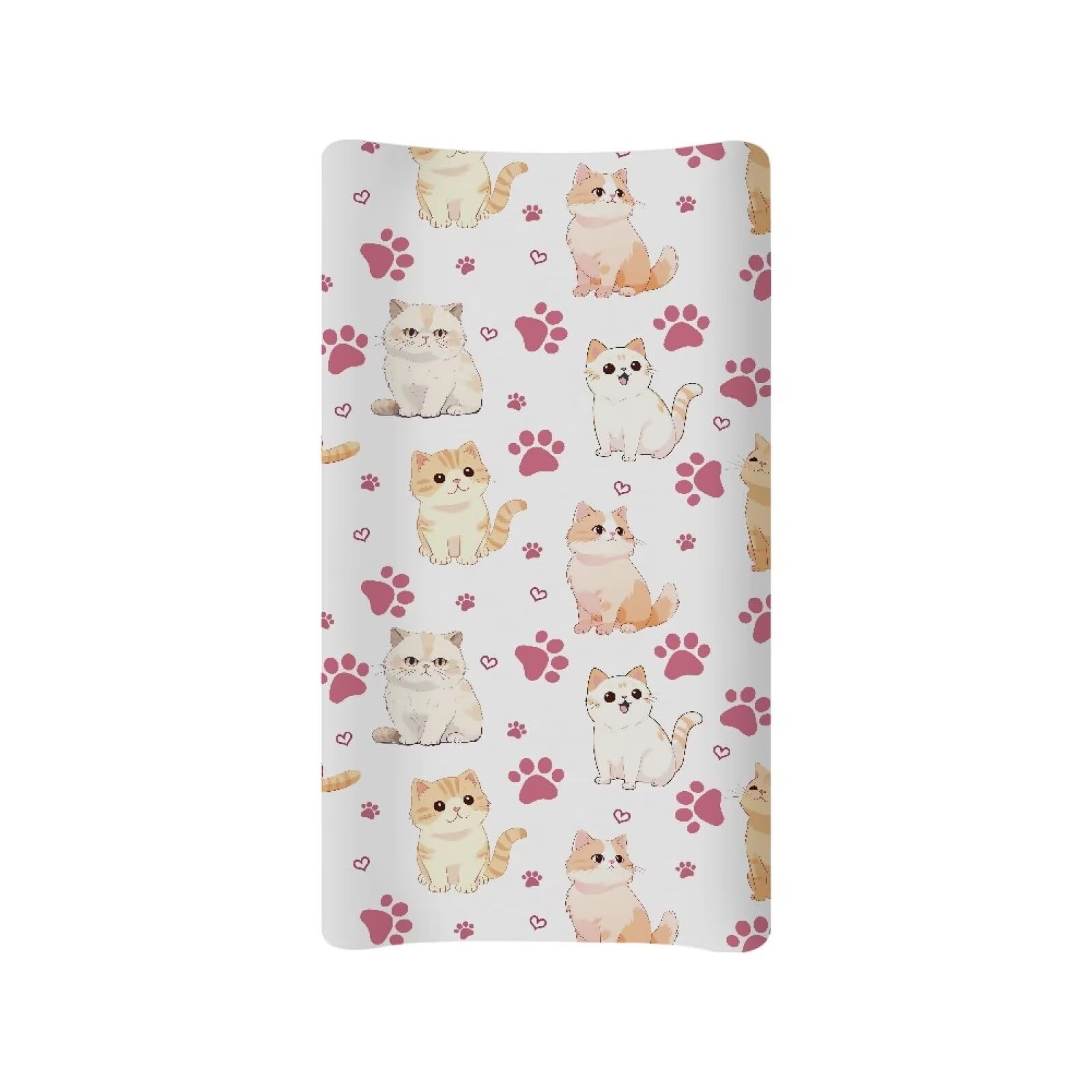 Eheartsgir Cartoon Cat & Paws Baby Changing Table Cover Cradle & Bassinet Stretchy Fabric Sheets for Boys and Girls Compatible with 32
